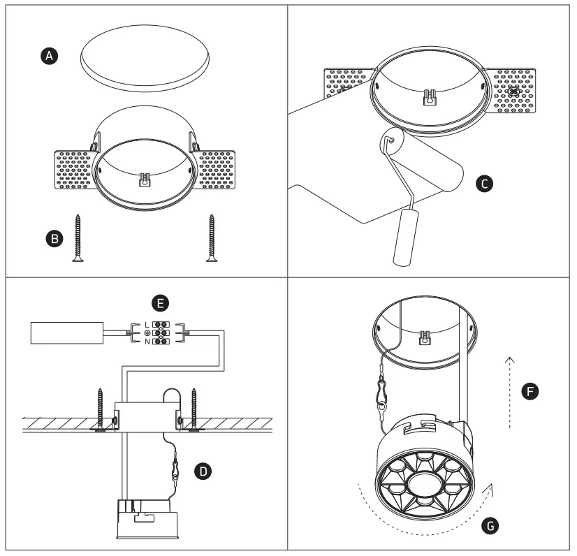 one LIGHT 10106XTR Recessed Trimless Fixed Spot Rount