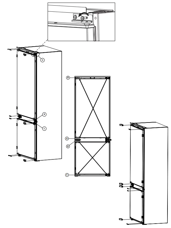 beko BCNE400E40SN Integrated Fridge Freezer parts 1