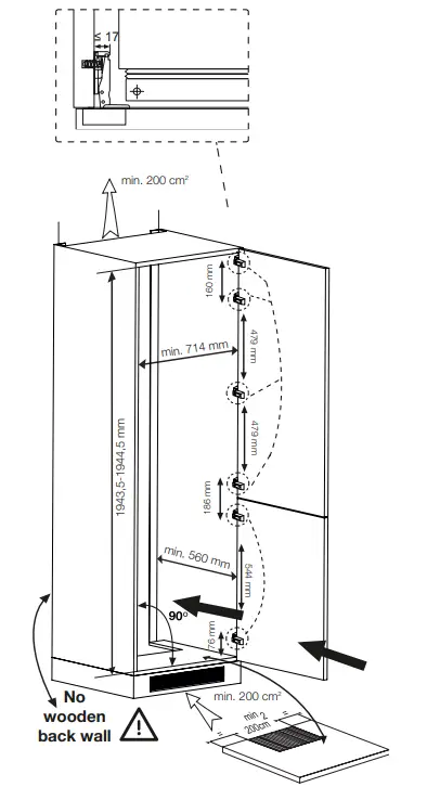 beko BCNE400E40SN Integrated Fridge Freezer parts 2