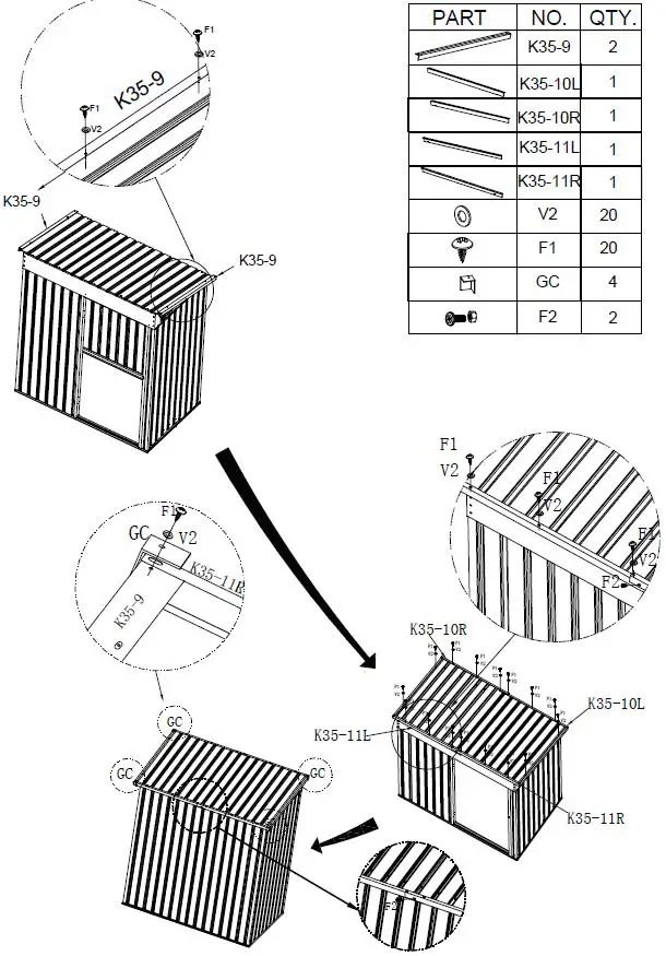 J T TSS001-N001-0 3x5 FT Storage Shed-13