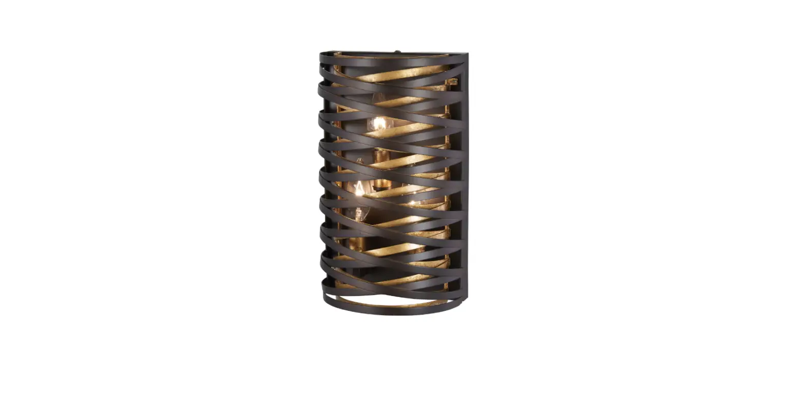 Minka Lavery 3673-111 Vortic Flow 7-inch W 3-light Dark Bronze With Mosaic Gold Interior Industrial Wall Sconce Instruction Manual