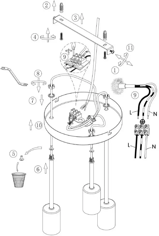 BRILONER MAL 3680 LED Pendant Lamp with 3 Bulb-2