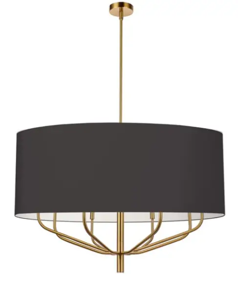 Dainolite ELN-388C Eleanor 8-Light Black Modern-Contemporary Chandelier