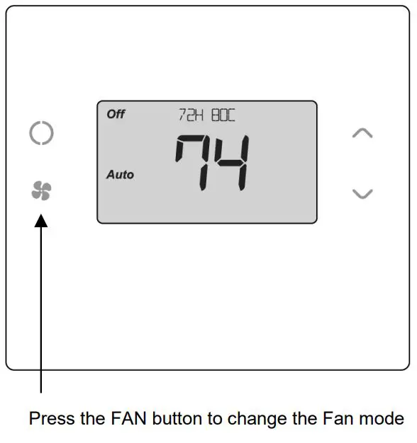 RCS TBH300 ZigBee Management Thermostat Installation Guide - Setting the Fan Mode