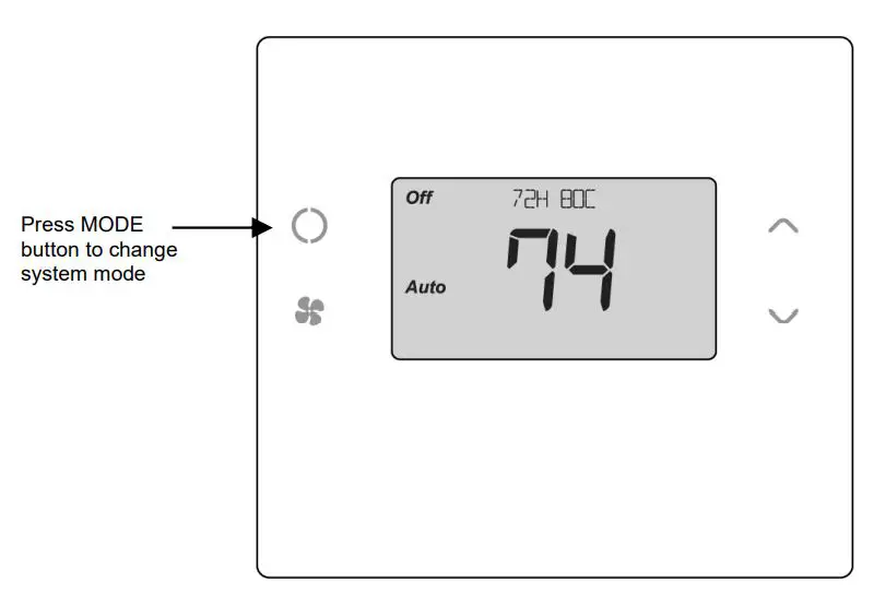 RCS TBH300 ZigBee Management Thermostat Installation Guide - Setting the System Mode
