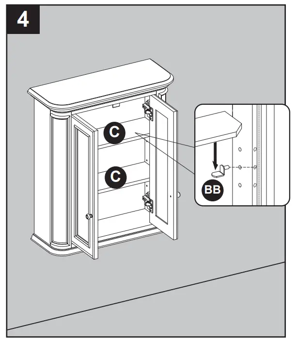 allen roth 1116WC-26-320 Flaxen Bathroom Wall Cabinet - fig 6