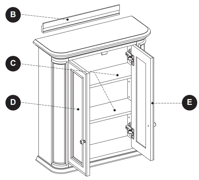 allen roth 1116WC-26-320 Flaxen Bathroom Wall Cabinet - fig 9