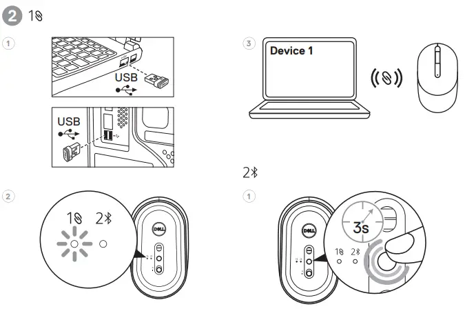 DELL Mobile Wireless Mouse MS3320W - 1