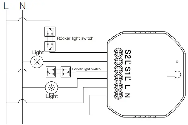 MOES MS 104BZ Smart Switch Module - WIRING DIAGRAM 2