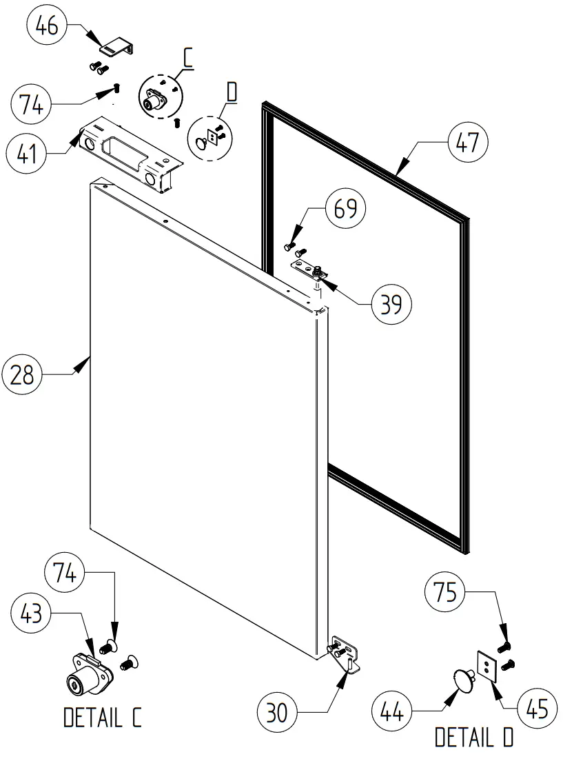 HOSHIZAKI HBB 2 59 Back Bar Refrigerator Two Section with Lockable Solid Doors - Feg