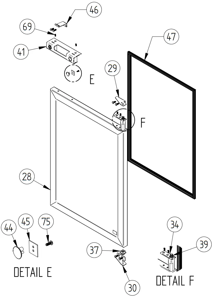 HOSHIZAKI HBB 2 59 Back Bar Refrigerator Two Section with Lockable Solid Doors - Feg1