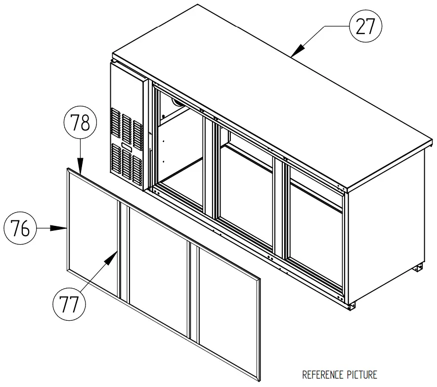 HOSHIZAKI HBB 2 59 Back Bar Refrigerator Two Section with Lockable Solid Doors - Feg5