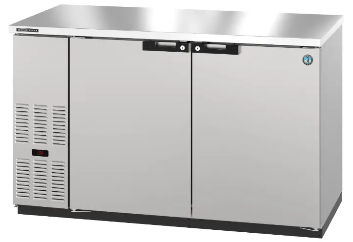 HOSHIZAKI HBB 2 59 Back Bar Refrigerator Two Section with Lockable Solid Doors - Feg8