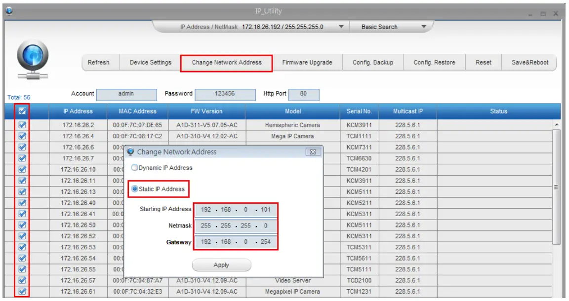 Using the Default Camera IP Address