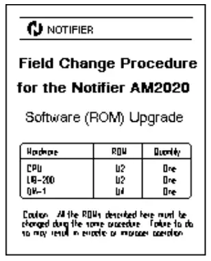 NOTIFIER AM2020 Fire and Security Alarm Control Panel with DIA-2020 Display Interface - DIA-2020 Label 1