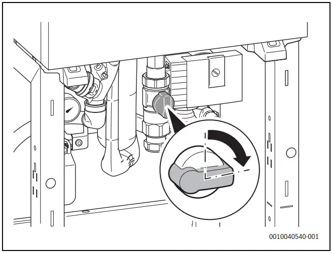 BOSCH GC7000WP 50 23 Condens 7000 WP Wall Mounted Gas Condensing Boiler - Closing the gas valve