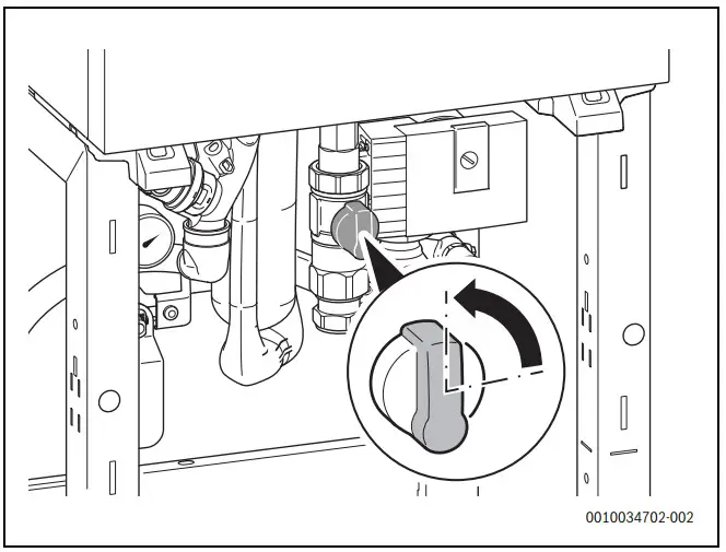 BOSCH GC7000WP 50 23 Condens 7000 WP Wall Mounted Gas Condensing Boiler - Opening the gas valve