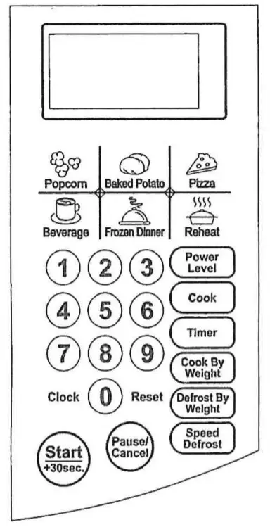CL-MW90-1-SS Microwave Oven-Control panel