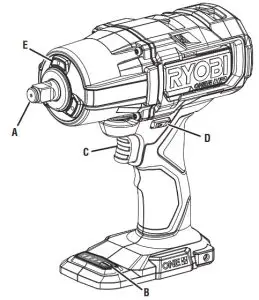 RYOBI 18V Brushless 4-Mode 1 2 In. High Torque Impact Wrench PBLIW01 - PBLIW01