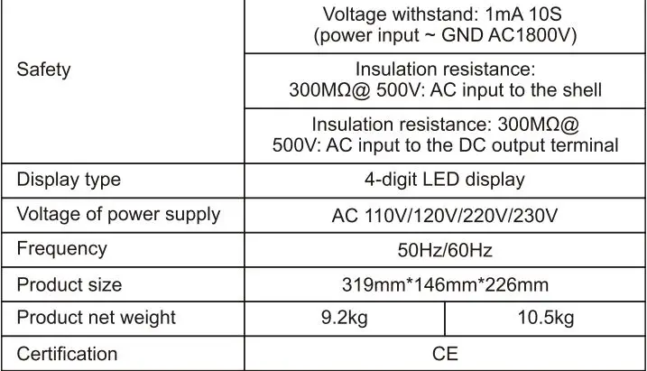 UNI-T DC Power Supply UTP3300-II User Manual - Specifications
