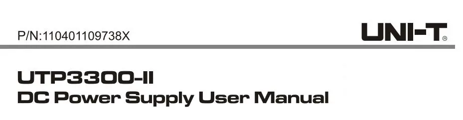 UNI-T DC Power Supply UTP3300-II User Manual