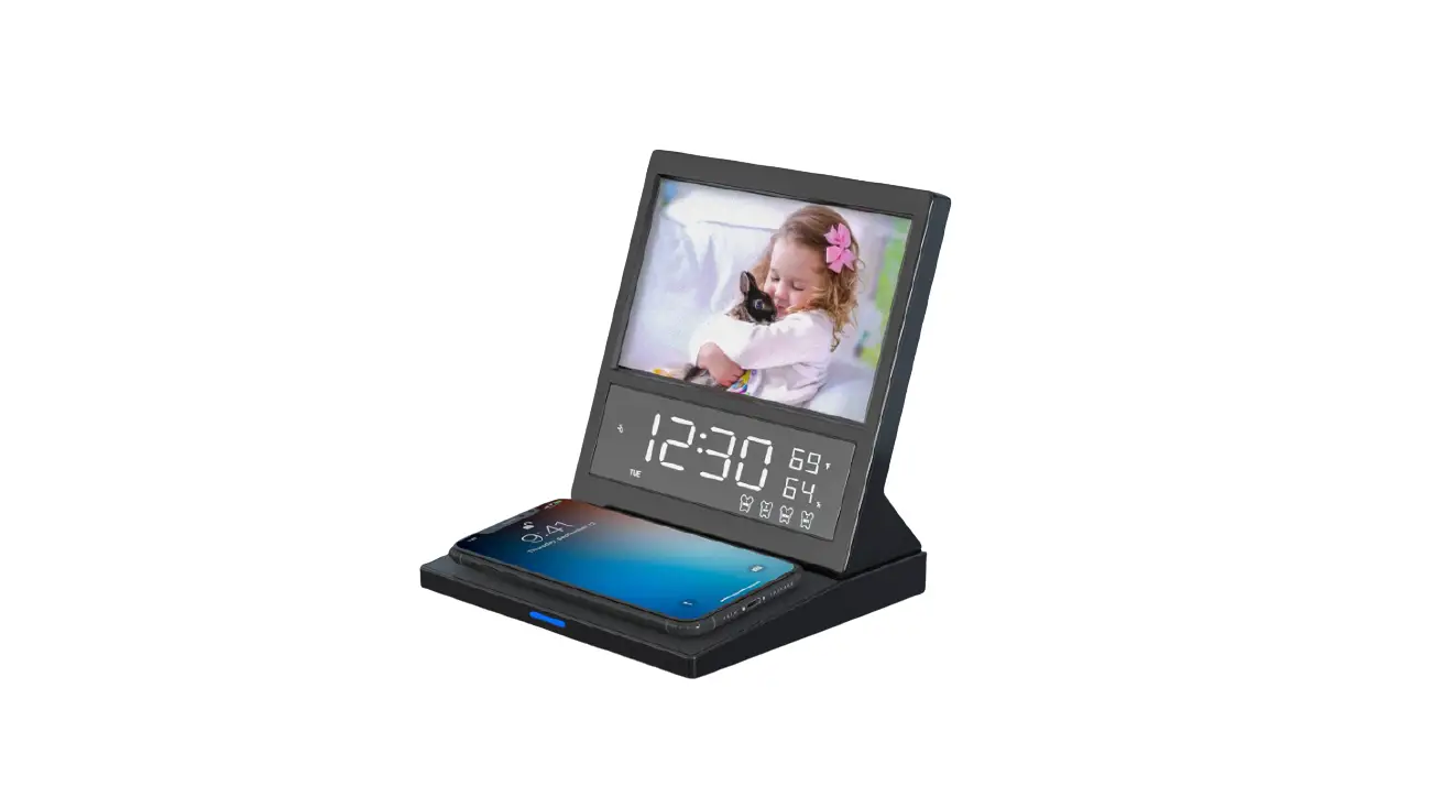 Pointuch Sy-w0281 Dual Alarm Radio Photo Frame Qi Wireless Charger Instructions