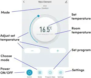ecostrad 12502200 iQ WiFi Heating Element - Control Interface