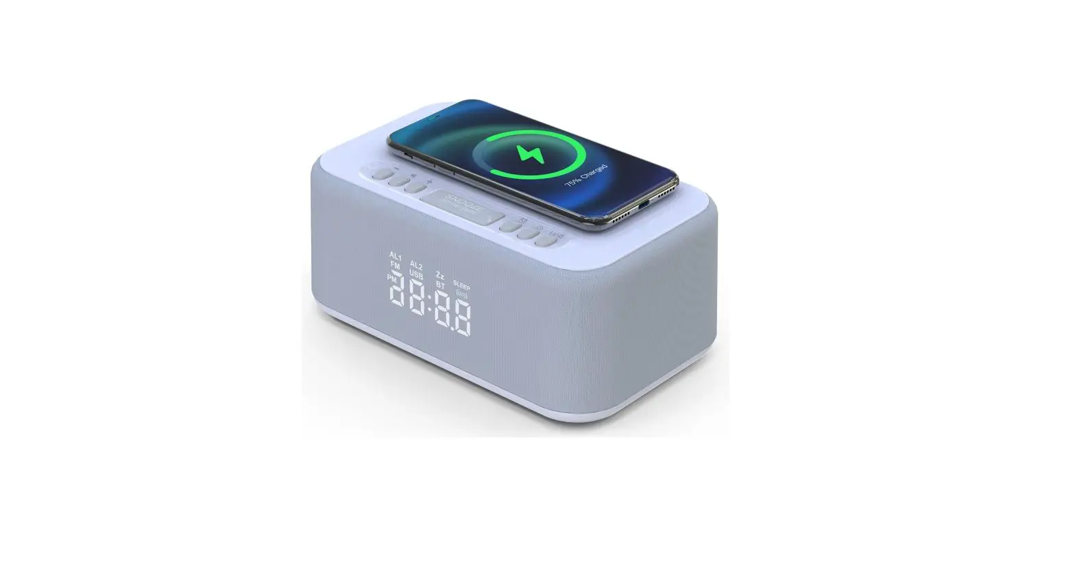 Kimiup 101 Dual Alarm Clock With Wireless Charging Instructions