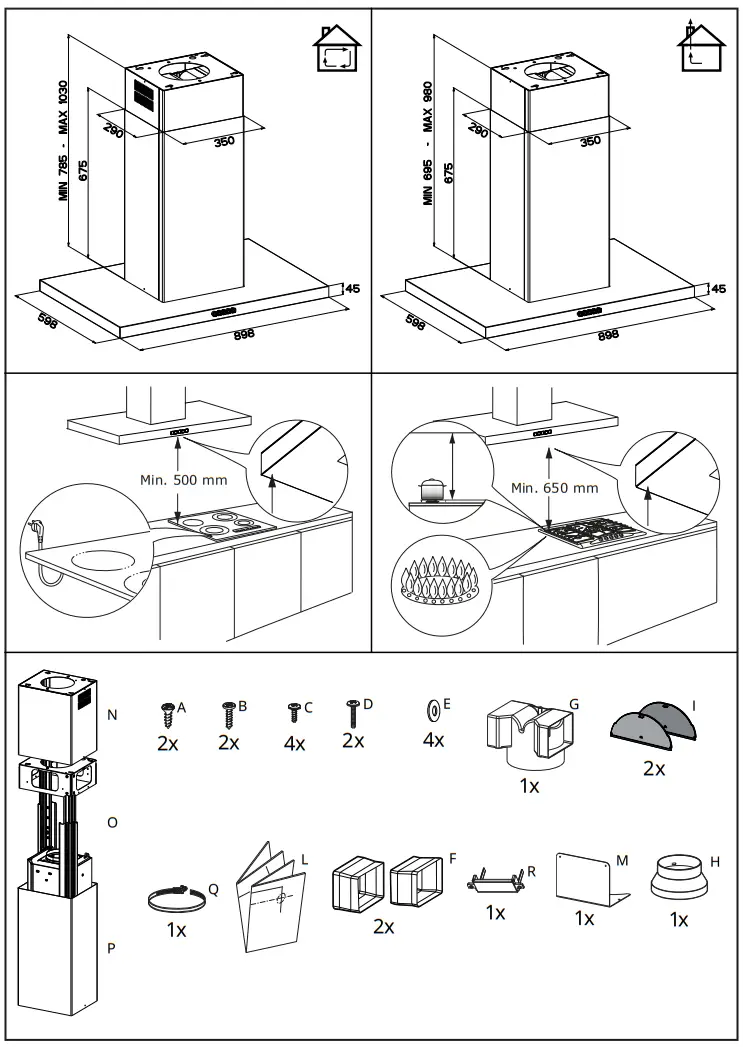IKEA 003 921 40 SVÄVANDE Ceiling Mounted Extractor Hood Stainless Steel - fig