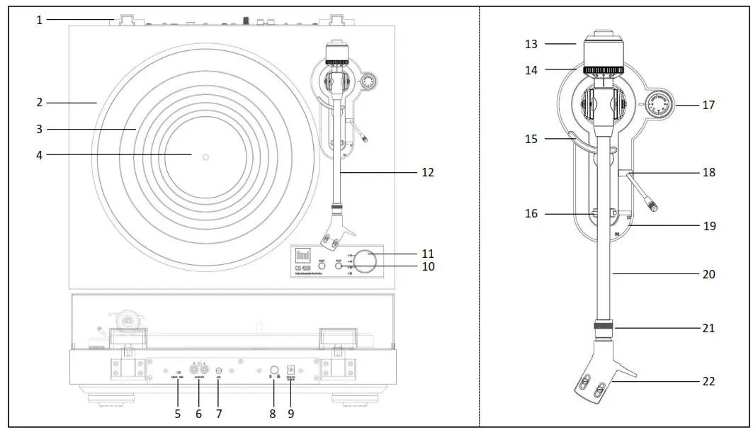 Dual CS 429 Hi-Fi Turntable Fully Automatic- Product overview