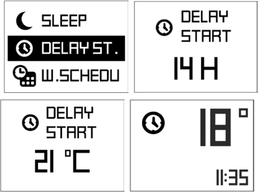 Visualization on Display in Delay Start Settings