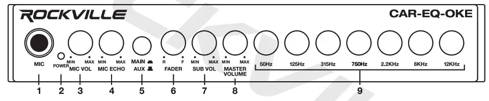 ROCKVILLE audio gear 7 Band Car Equalizer - Functions