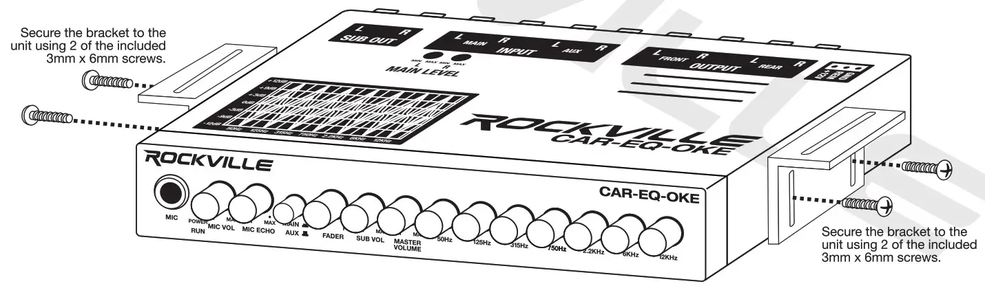 ROCKVILLE audio gear 7 Band Car Equalizer - Mounting Instructions