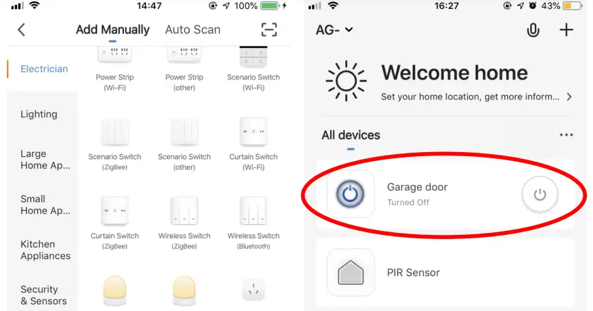 AGSHome Smart Garage mobail