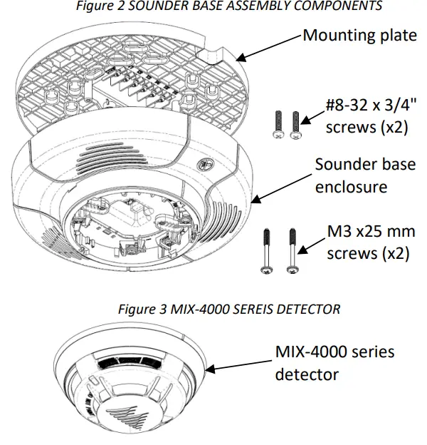 MGC MIX-4003-S Sounder Base Instruction Manual - Figure 2,3