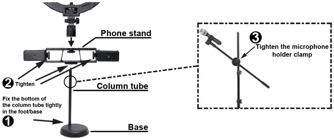 VONYX Ringlamp Floor Stand setting