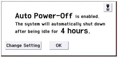 KORG Music Workstation Semi Weighted Keyboard User Guide - Changing the auto power-off setting