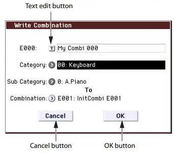 KORG Music Workstation Semi Weighted Keyboard User Guide - Dialog box