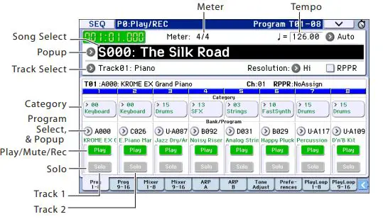 KORG Music Workstation Semi Weighted Keyboard User Guide - Listening to the demo songs