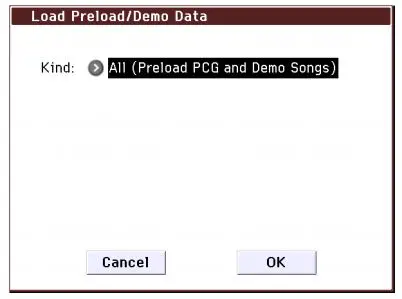 KORG Music Workstation Semi Weighted Keyboard User Guide - Load Preload