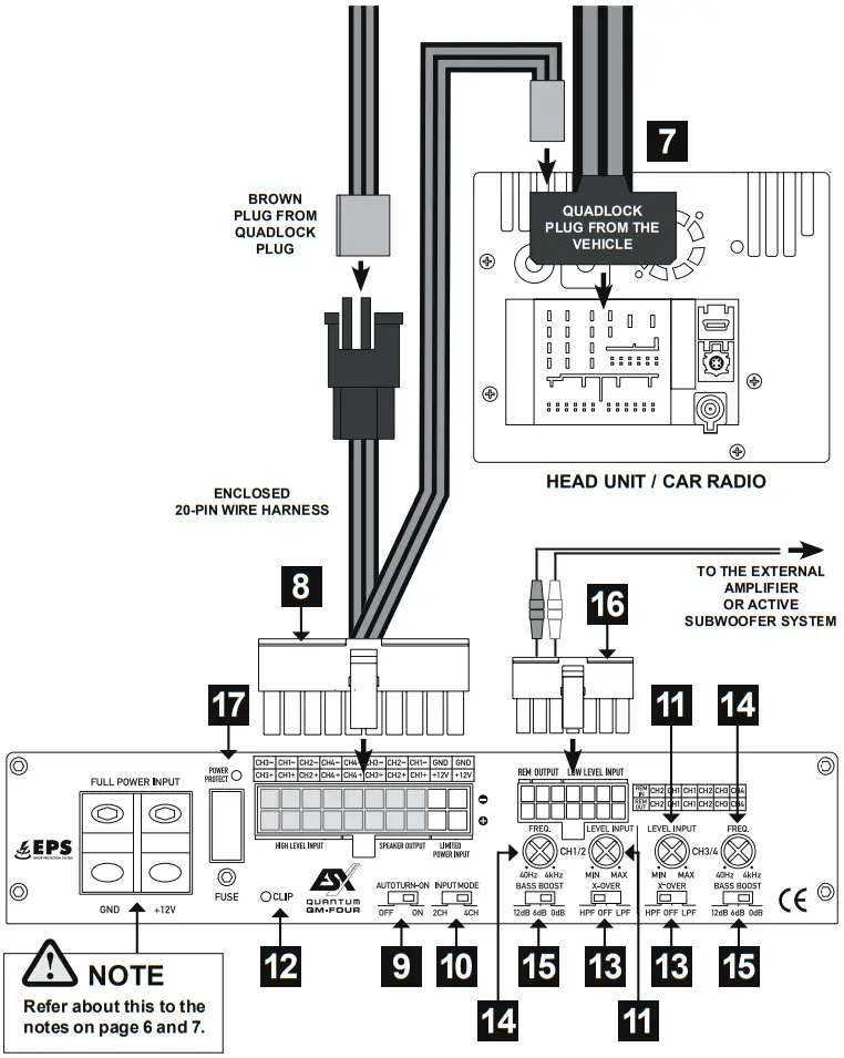 QUANTUM QM FOUR PP 4 CHANNEL PLUG + PLAY MINI AMPLIFIERVERS - OPERATION