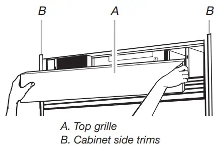 KitchenAid KBFN502ESS BOTTOM MOUNT BUILT IN REFRIGERATOR - Top Grille