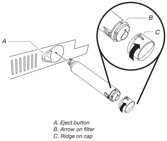KitchenAid KBFN502ESS BOTTOM MOUNT BUILT IN REFRIGERATOR - Turn the cap