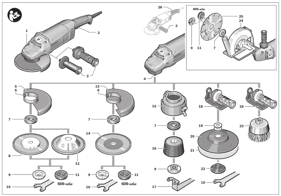 BOSCH GWS 20 230 H Professional Angle Grinder