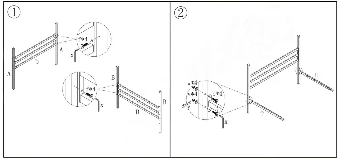 thdstatic 746G Black Queen Size Metal Canopy Bed - figure 2