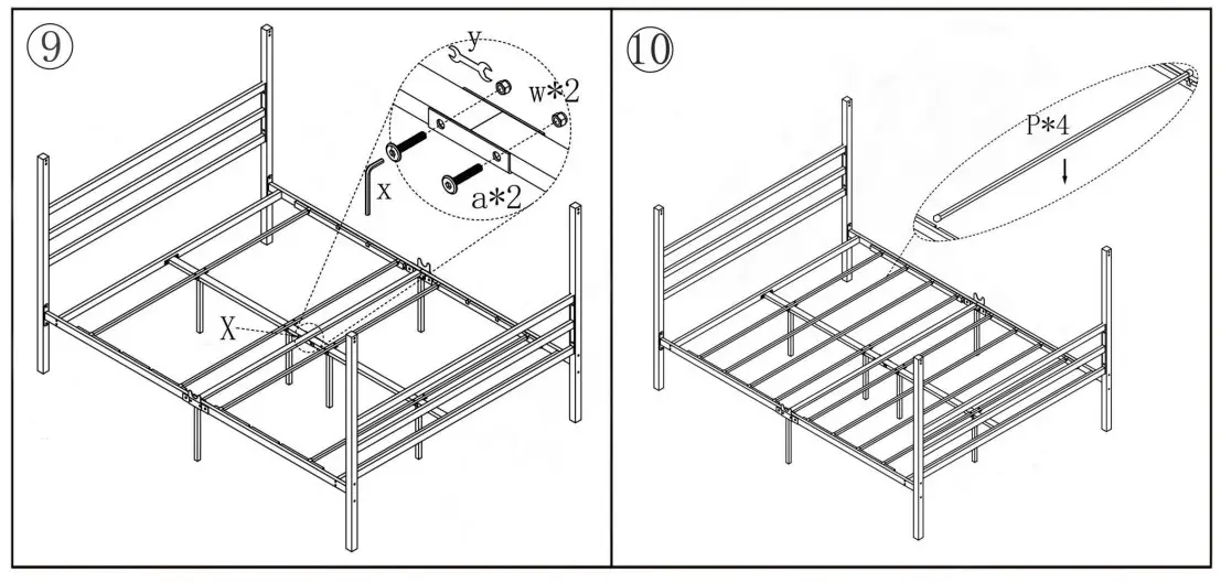 thdstatic 746G Black Queen Size Metal Canopy Bed - figure 6