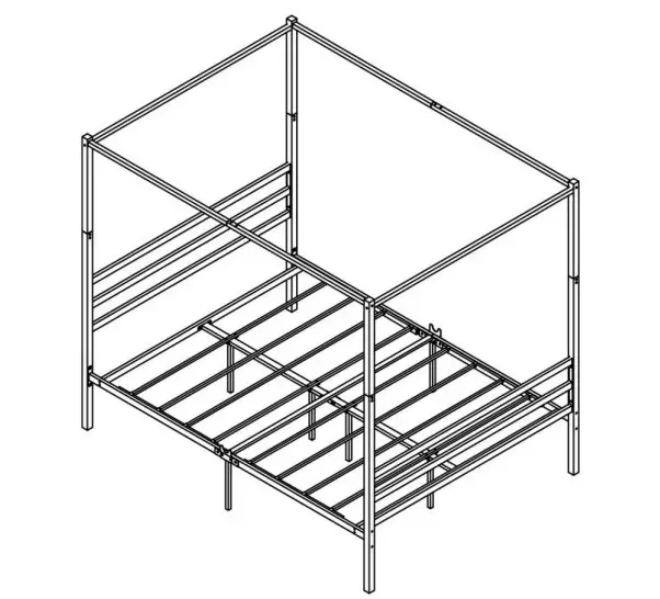 thdstatic 746G Black Queen Size Metal Canopy Bed - figure 7