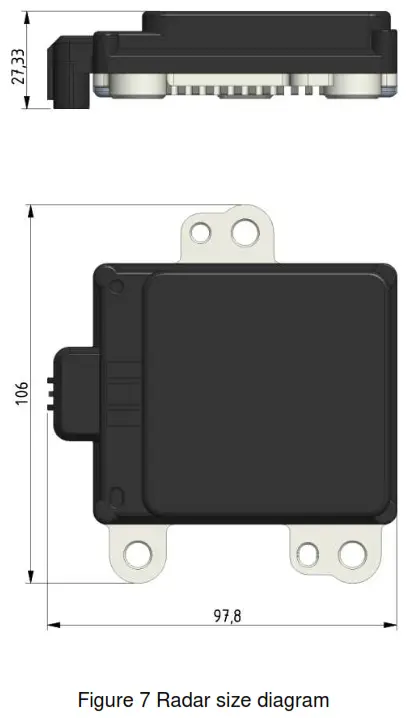 WHST STA77-5 High Resolution Long-Range Radar - Figure 7 Radar size diagram