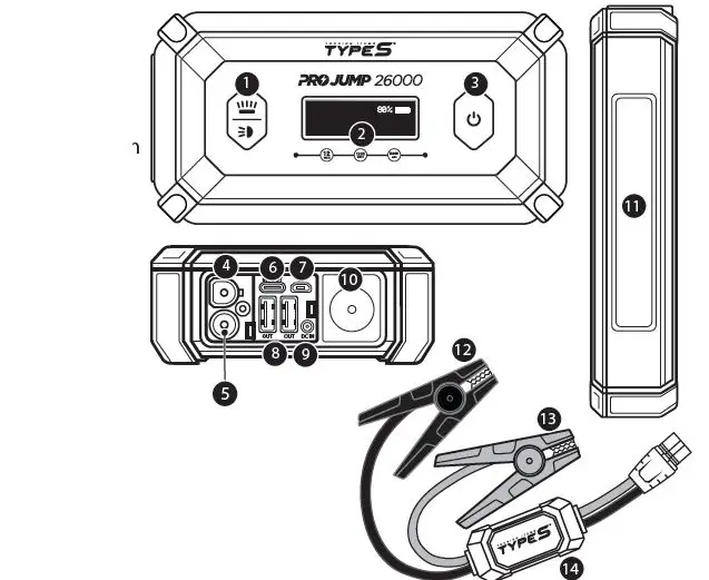 TYPES PROJUMP 26000 12V Jump Starter & Portable Power Bank 1