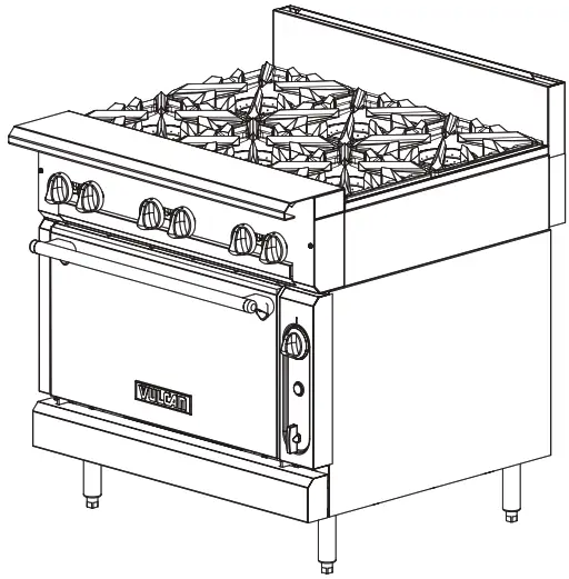 VULCAN V236HS Natural Gas Heavy Duty Range - 1